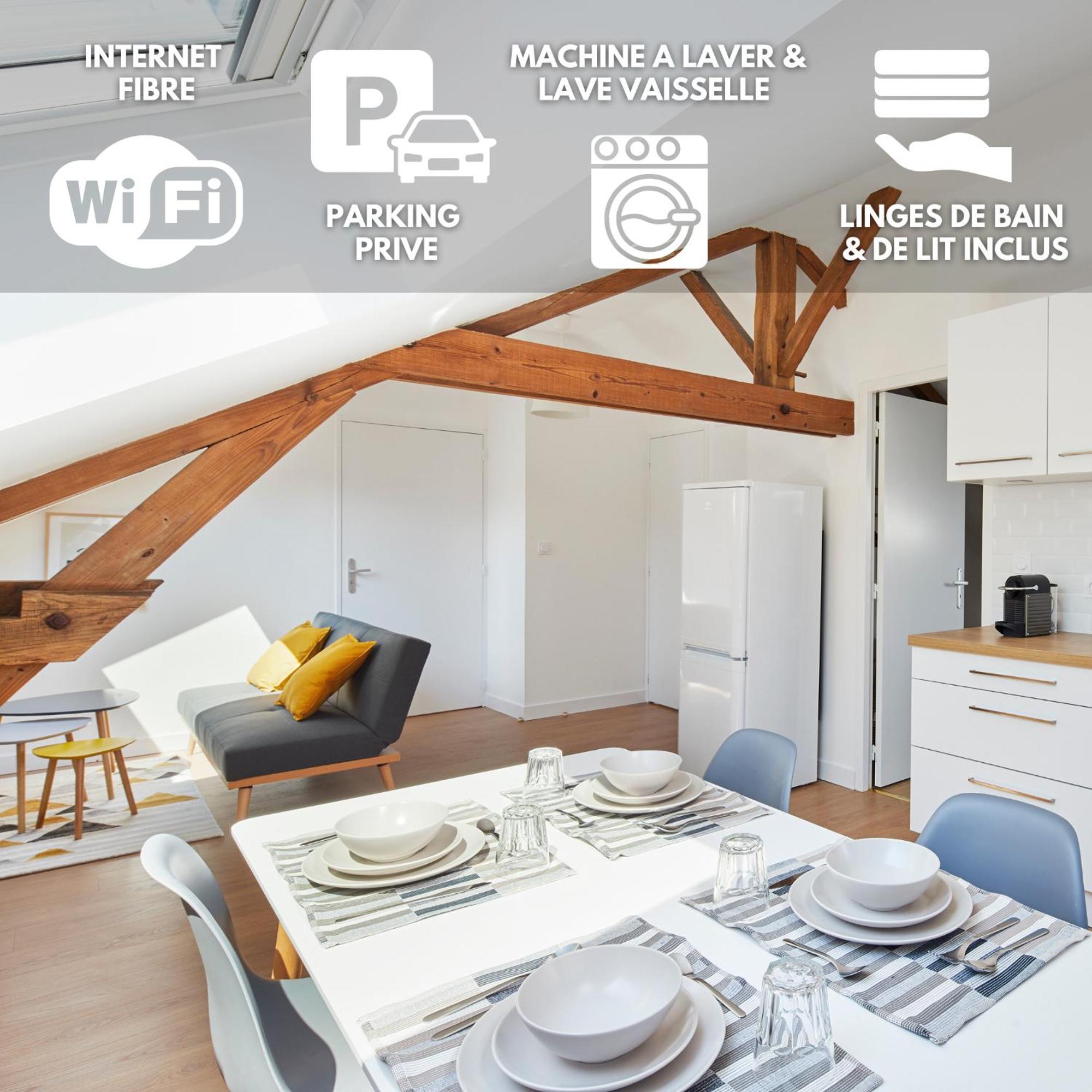 Minuit A Paris - Wifi Fibre/Linge/Parking Apartment Chateaubriant Bagian luar foto
